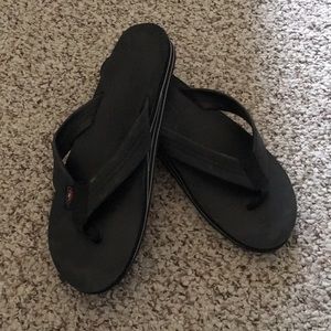 Black Rainbow Flip Flops